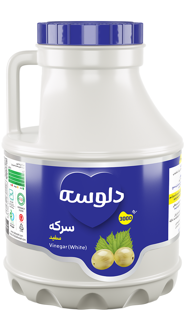 سرکه سفید دلوسه 3 لیتر - 4 عددی